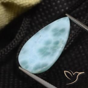 Larimar Azul claro verde Natural 8.74ct, Formato de pêra, Opaco