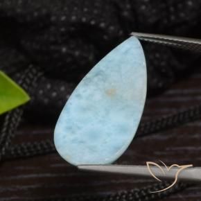 Larimar Azul claro Natural 9.34ct, Formato de pêra, Opaco