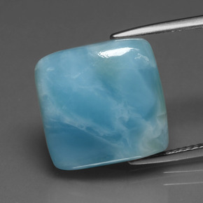 Larimar azul natural 9,67ct, quadrado, opaco