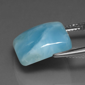 Larimar azul natural 9,67ct, quadrado, opaco