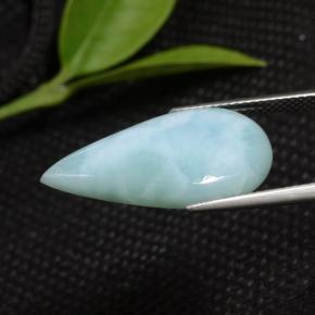 Larimar azul natural 7,68ct, formato de pêra, opaco