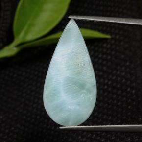 Larimar azul natural 7,68ct, formato de pêra, opaco
