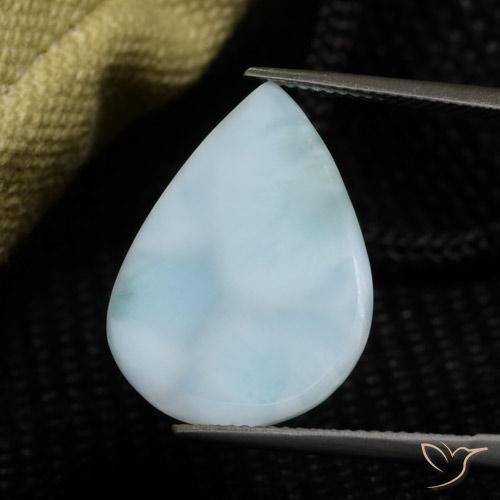 Larimar Azul claro Natural 9.04ct, Formato de pêra, Opaco