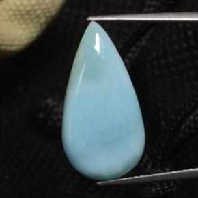Larimar azul natural 8,87ct, formato de pêra, opaco