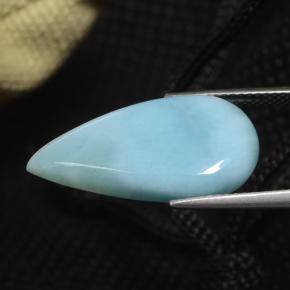 Larimar azul natural 8,87ct, formato de pêra, opaco