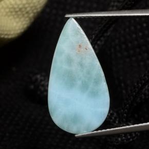 Larimar azul natural 8,87ct, formato de pêra, opaco