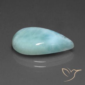 Larimar espuma do mar azul natural 5,96ct, formato de pêra, opaco