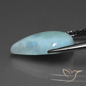 Larimar espuma do mar azul natural 5,96ct, formato de pêra, opaco