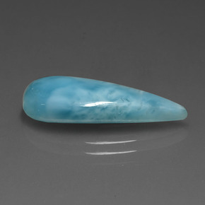Larimar Azul esverdeado Natural 5.56ct, Formato de pêra, Opaco