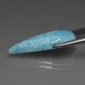 Larimar Azul esverdeado Natural 5.56ct, Formato de pêra, Opaco