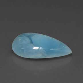 Larimar azul natural 4,39ct, formato de pêra, opaco