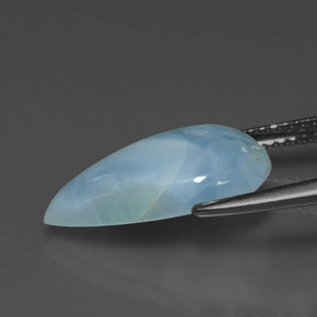 Larimar azul natural 4,39ct, formato de pêra, opaco