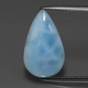 Larimar azul natural 4,20ct, formato de pêra, opaco