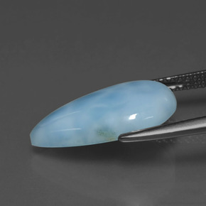 Larimar azul natural 4,20ct, formato de pêra, opaco