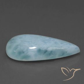 Larimar Bebê azul Natural 5.66ct, Formato de pêra, Opaco