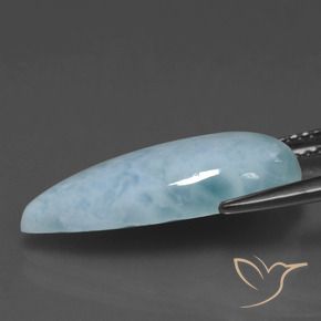 Larimar Bebê azul Natural 5.66ct, Formato de pêra, Opaco