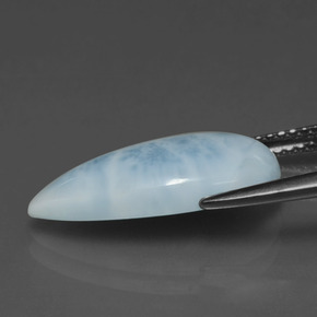 Larimar verde natural 4,56ct, formato de pêra, opaco