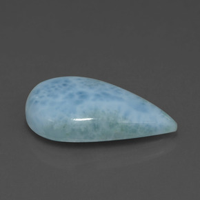 Larimar azul natural 4,72ct, formato de pêra, opaco