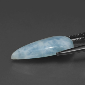 Larimar azul natural 3,48ct, formato de pêra, opaco