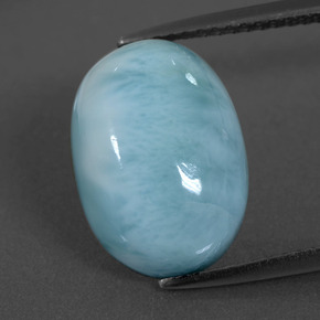 Larimar azul natural 7,33ct, corte oval, opaco