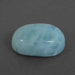 Larimar azul natural 7,33ct, corte oval, opaco