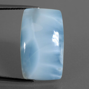 Larimar azul natural 11,31ct, almofada cortada, opaco