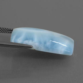 Larimar azul natural 11,31ct, almofada cortada, opaco