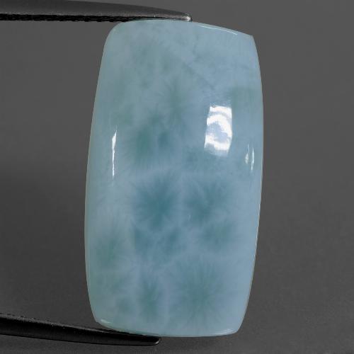 Larimar azul natural 10,90ct, almofada cortada, opaco
