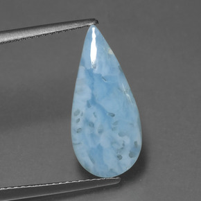 Larimar azul natural 3,02ct, formato de pêra, opaco