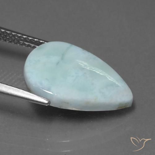 Larimar céu azul claro Natural 5.33ct, Formato de pêra, Opaco