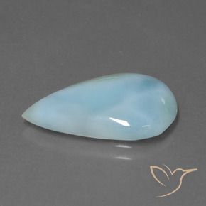 Larimar Bebê azul Natural 4.79ct, Formato de pêra, Opaco