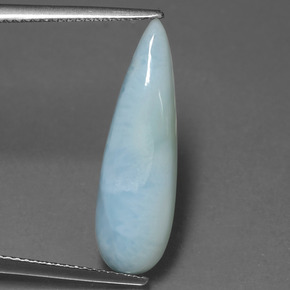 Larimar azul natural 4,72ct, formato de pêra, opaco