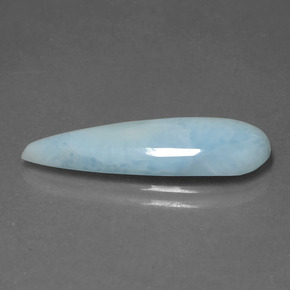Larimar azul natural 4,72ct, formato de pêra, opaco