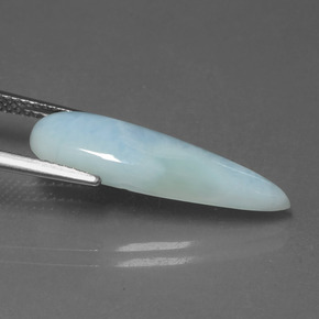 Larimar azul natural 4,72ct, formato de pêra, opaco