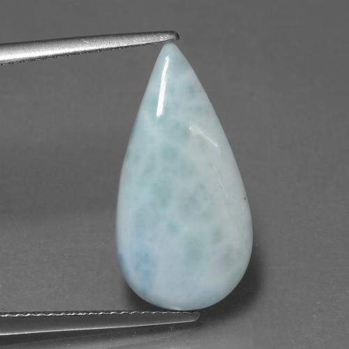 Larimar azul natural 5,31ct, formato de pêra, opaco