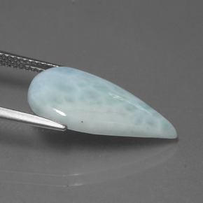 Larimar azul natural 5,31ct, formato de pêra, opaco