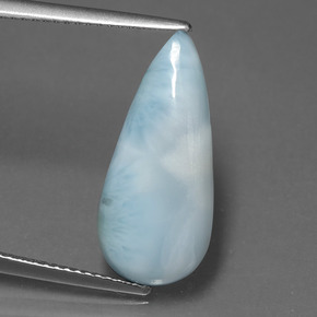 Larimar Azul Natural 4.67ct, Formato de pêra, Opaco