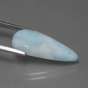 Larimar Azul Natural 4.67ct, Formato de pêra, Opaco