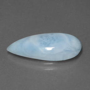 Larimar azul natural 4,51ct, formato de pêra, opaco
