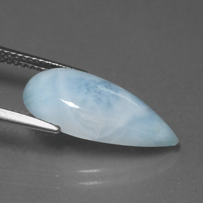 Larimar azul natural 4,51ct, formato de pêra, opaco