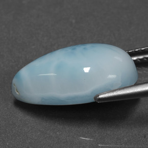 Larimar azul natural 6,58ct, formato de pêra, opaco