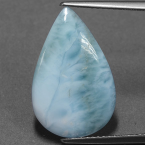 Larimar azul natural 6,15ct, formato de pêra, opaco