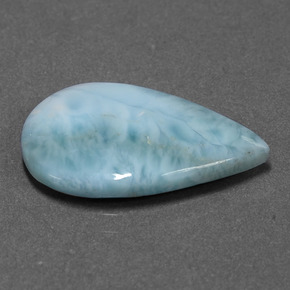 Larimar azul natural 6,15ct, formato de pêra, opaco