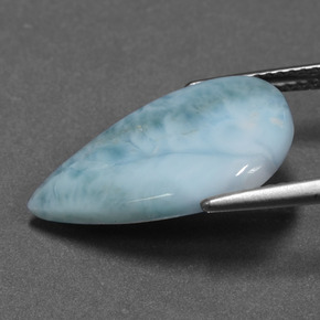 Larimar azul natural 6,15ct, formato de pêra, opaco