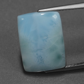 Larimar azul natural 7,37ct, baguete, opaco