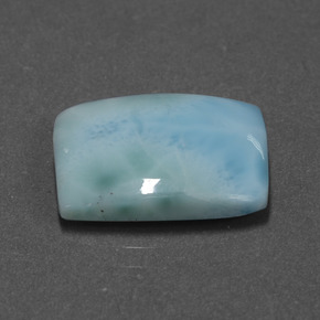 Larimar azul natural 7,37ct, baguete, opaco