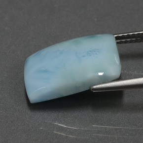 Larimar azul natural 7,37ct, baguete, opaco