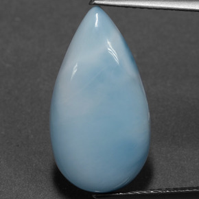 Larimar azul natural 6,38ct, formato de pêra, opaco