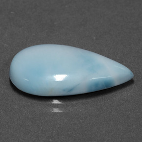 Larimar azul natural 6,38ct, formato de pêra, opaco