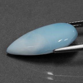 Larimar azul natural 6,38ct, formato de pêra, opaco